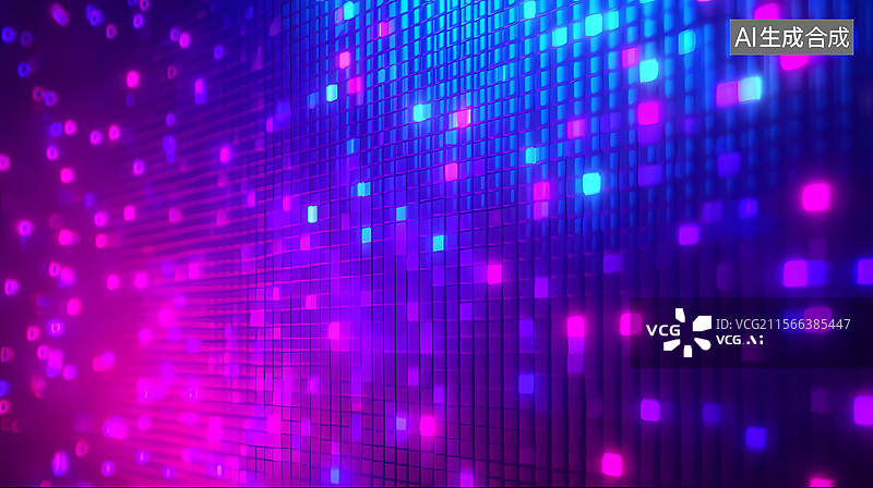 【AI数字艺术】炫彩，闪烁方块背景图片素材