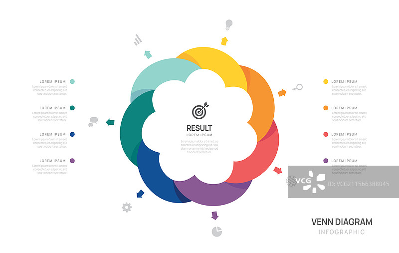 商业用的维恩图信息图模板图片素材