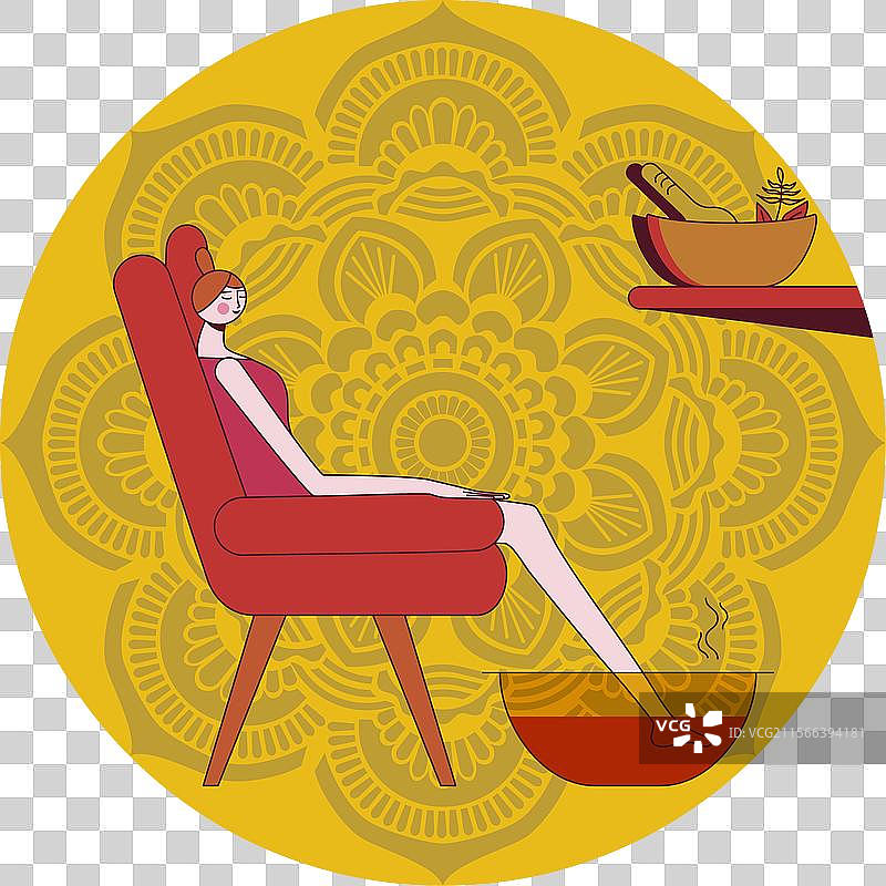 圆形的精油足浴图片素材