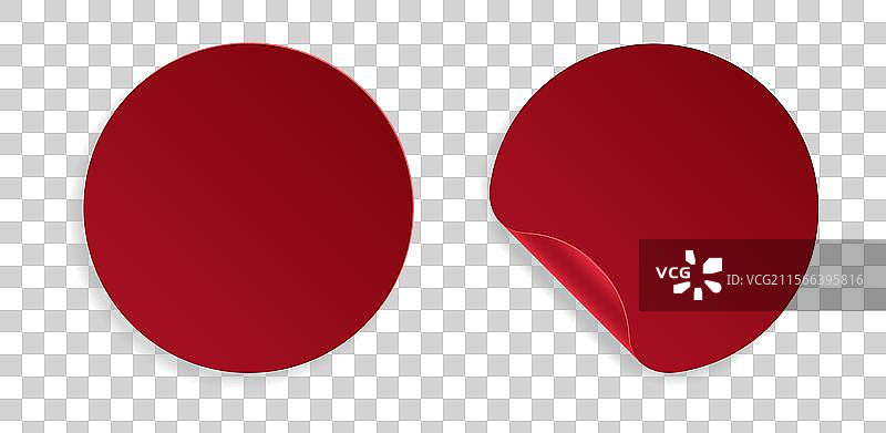 红色圆形贴纸图片素材