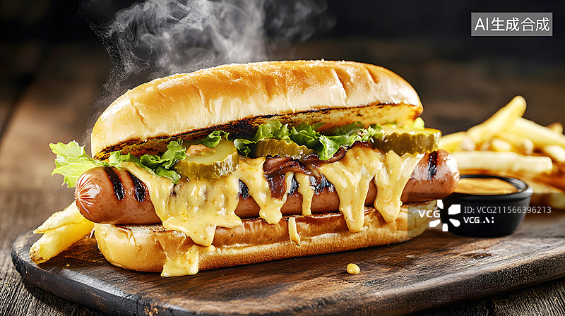 【AI数字艺术】AIGC:热狗汉堡快餐图片素材