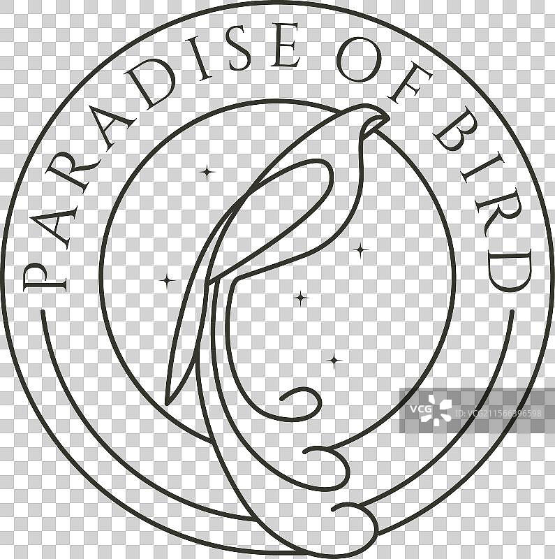 鸟的天堂线条艺术标志设计图片素材