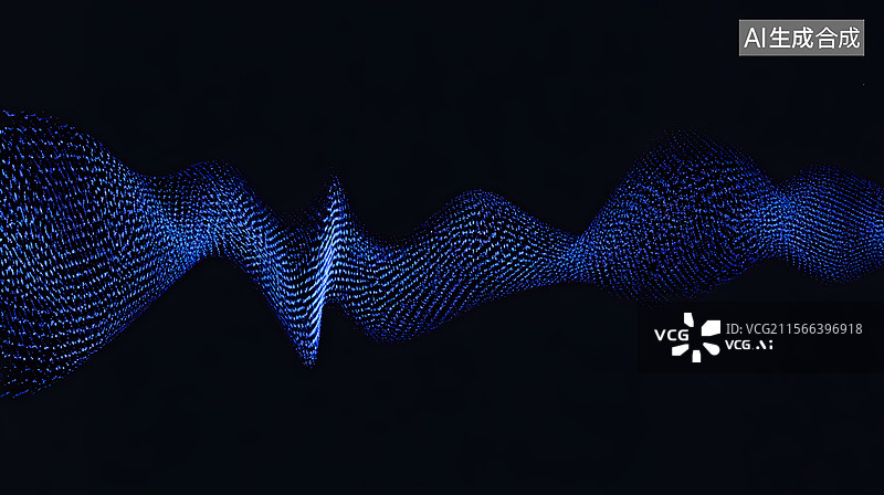 【AI数字艺术】蓝色，动态，粒子，波浪图形图片素材