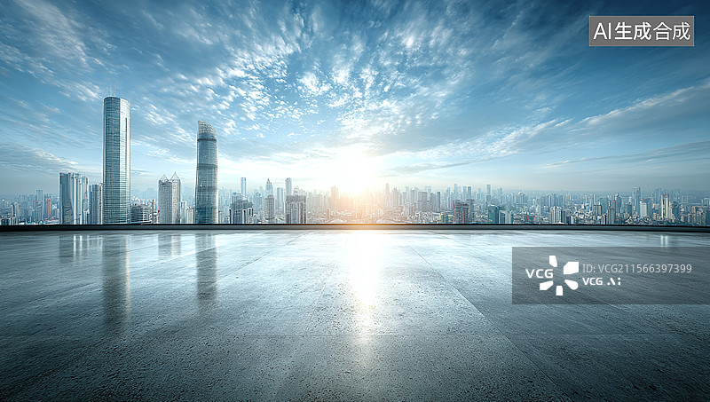 【AI数字艺术】城市广场，汽车广告背景图图片素材