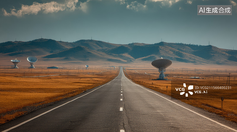 【AI数字艺术】天文望远镜，射电望远镜图片素材