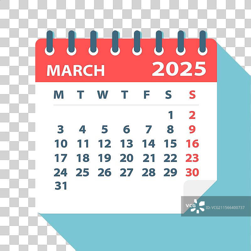 2025年3月日历页图片素材