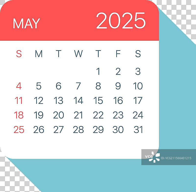 2025年5月日历页图片素材