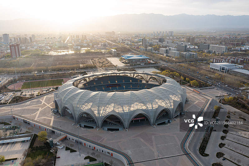 航拍宁夏银川体育馆图片素材