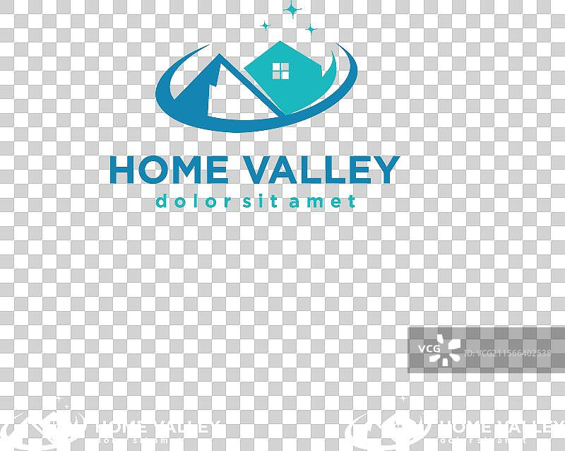 自然山脉房屋标志山谷家居设计图片素材