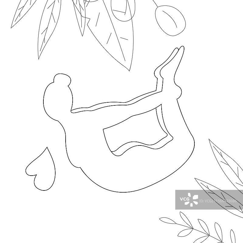 女孩在做弓式瑜伽的剪影图片素材