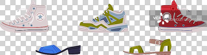 不同类型的休闲鞋图片素材