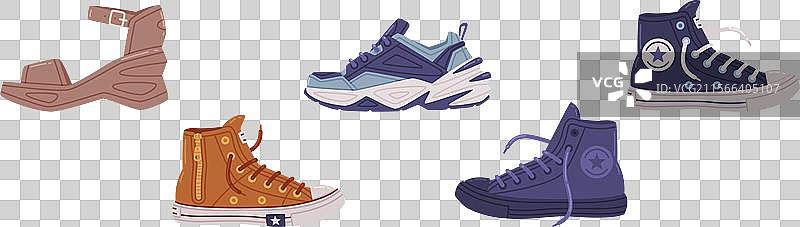 不同类型的休闲鞋图片素材