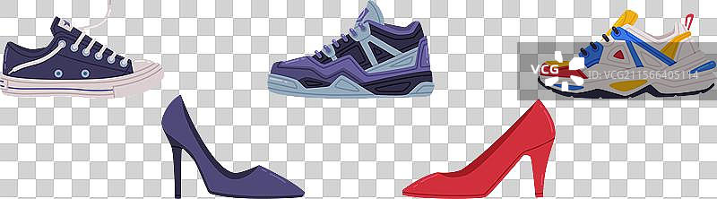 不同类型的休闲鞋图片素材