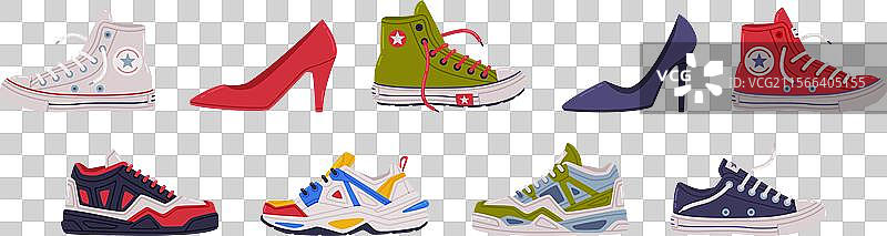 不同类型的休闲鞋图片素材