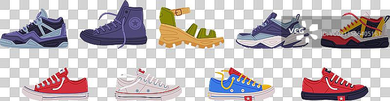 不同类型的休闲鞋图片素材