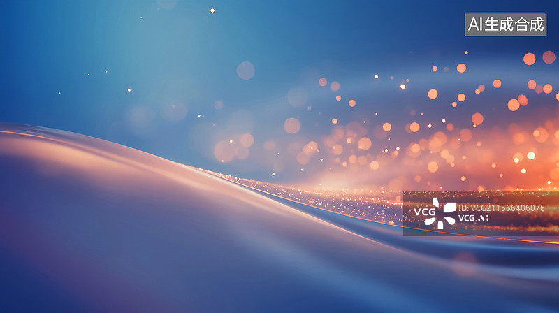 【AI数字艺术】蓝色红色金色光粒子流动细沙感节日氛围背景海报背景图片素材