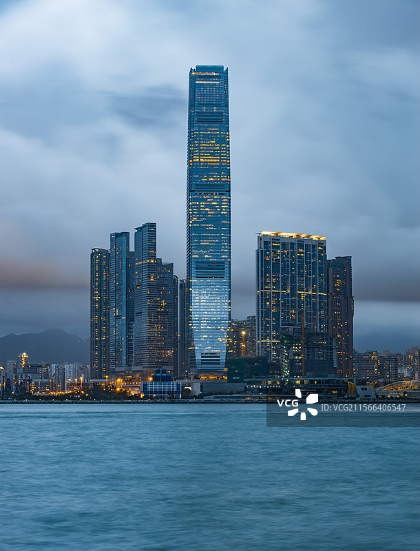 香港城市建筑夜景风光 天际100香港观景台图片素材