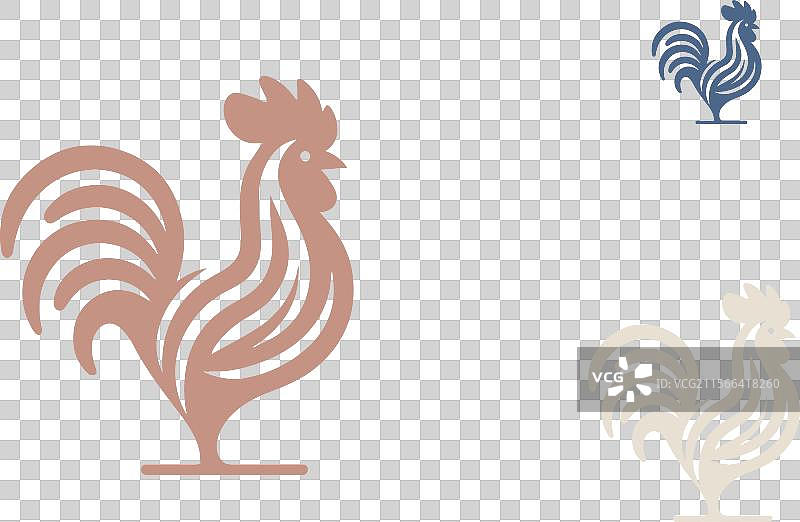 自豪的标志性公鸡logo剪影农业图片素材