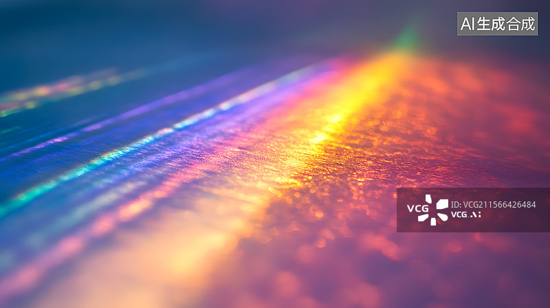 【AI数字艺术】彩虹光谱在粗糙表面上的折射图片素材