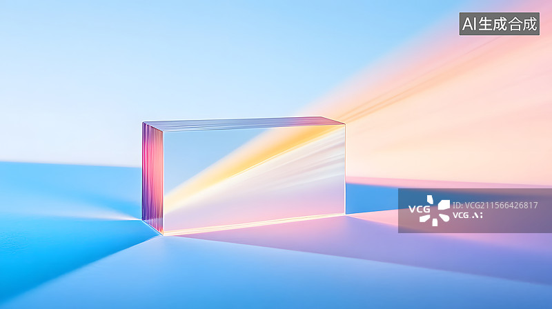 【AI数字艺术】光通过棱镜的折射现象图片素材