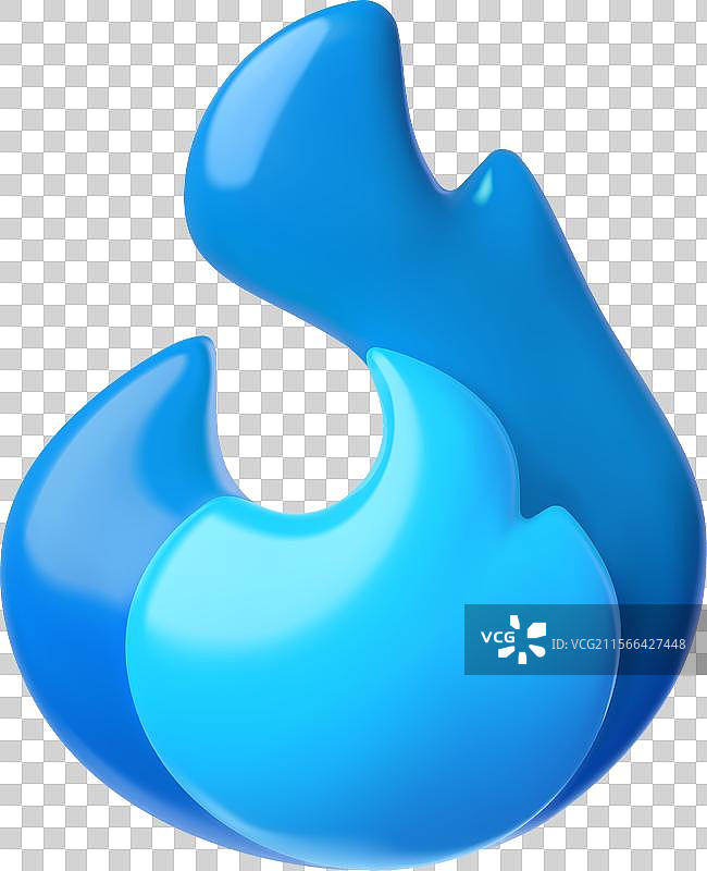 蓝色气体或火焰3D塑料图标燃烧图片素材