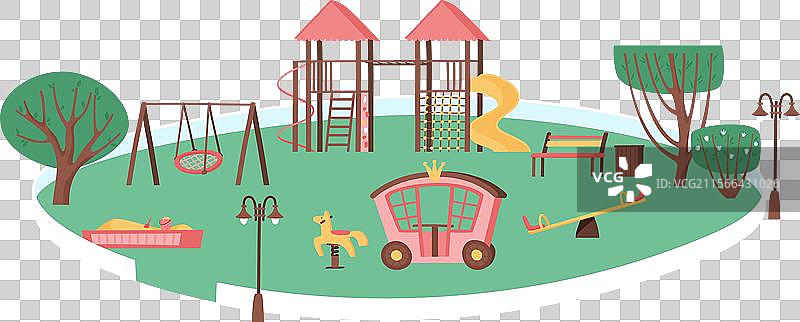 庭院中的儿童游乐设施图片素材