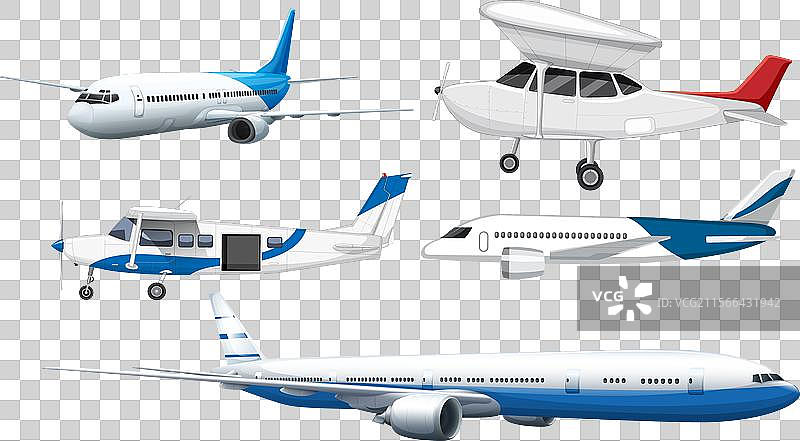 各种类型的飞机集合图片素材