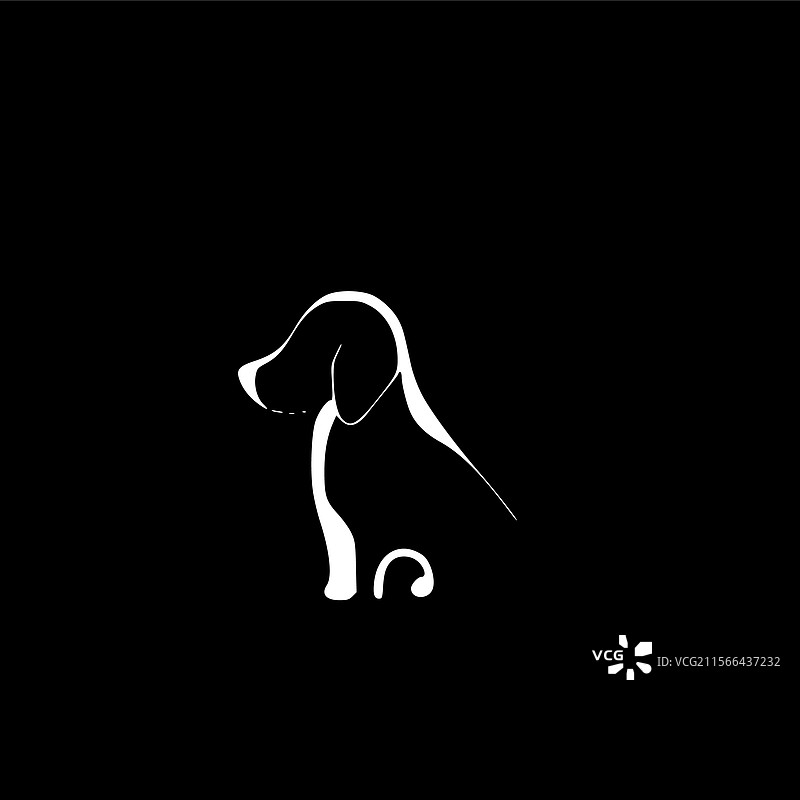 黑白色孤立的狗图标图片素材