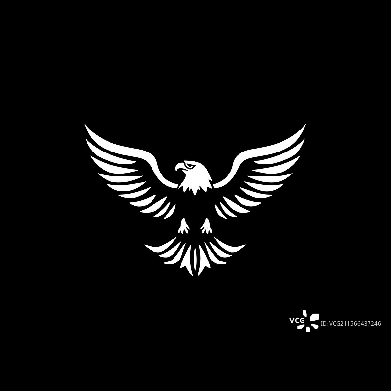鹰 - 极简和扁平化的标志图片素材