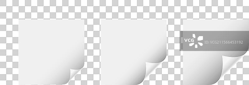 空白页面卷曲标签模板集合图片素材