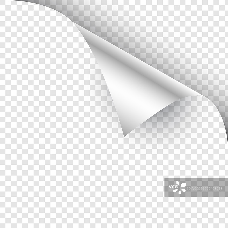 一组逼真的空白页面折角模板图片素材