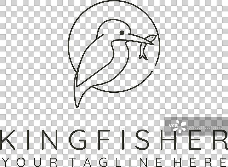 翠鸟鸟类线条艺术标志设计图片素材