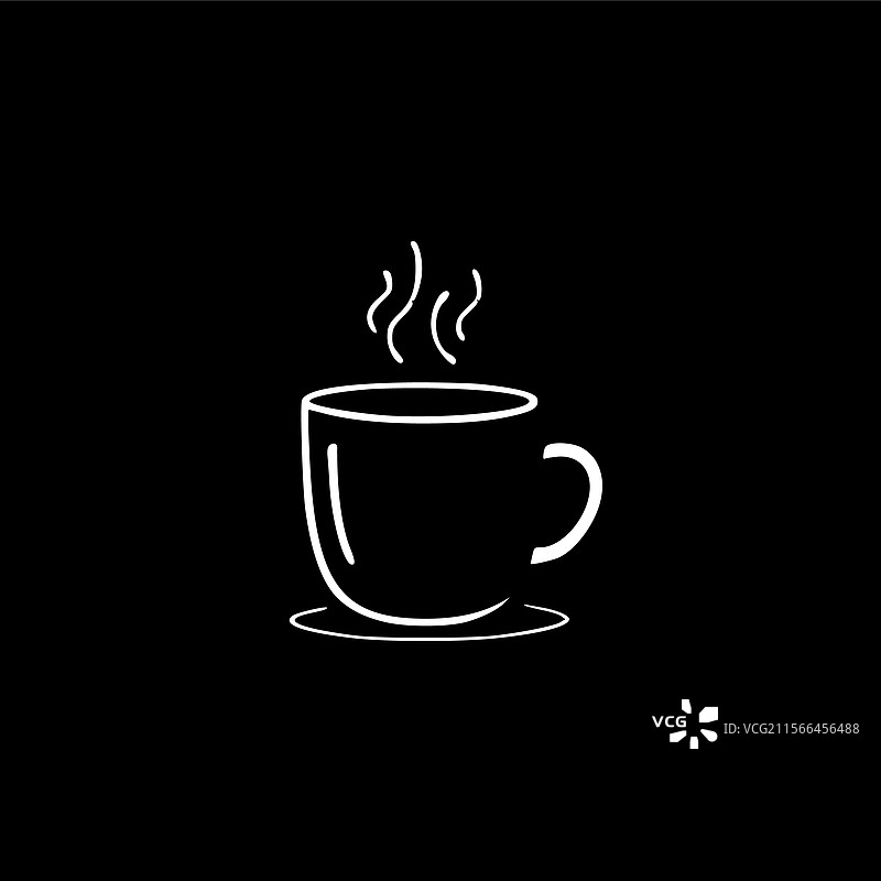 咖啡 - 极简和简单的轮廓图片素材
