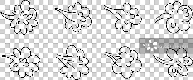 漫画中的放屁云，恶臭气球，烟雾气体图片素材