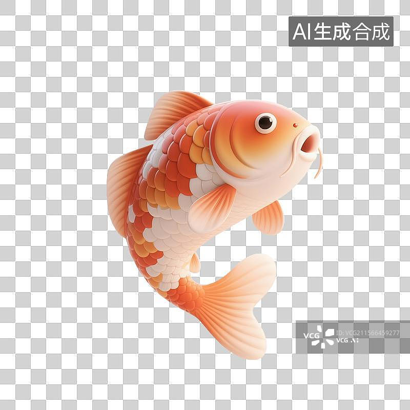 【AI数字艺术】3D渲染，中国风幸运锦鲤，春节，新年，传统节日，免抠元素图片素材