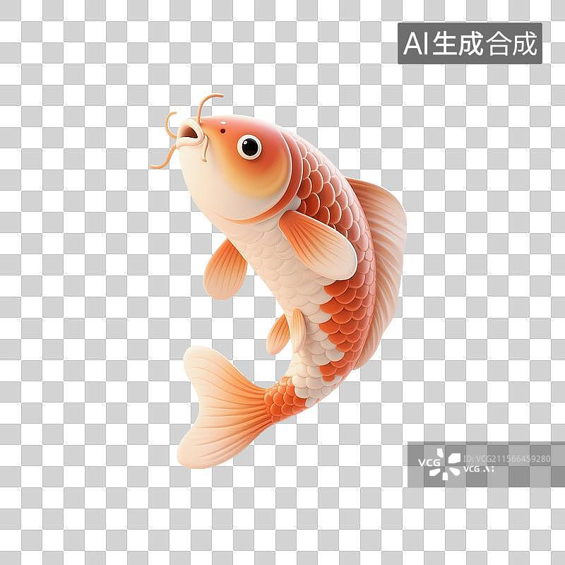 【AI数字艺术】3D渲染，中国风幸运锦鲤，春节，新年，传统节日，免抠元素图片素材