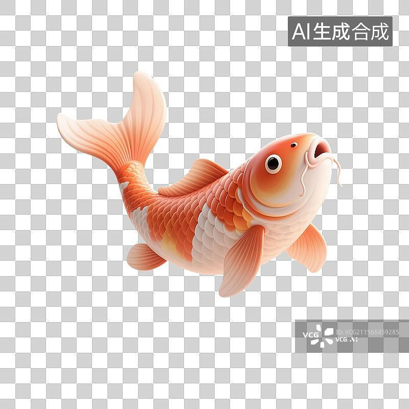 【AI数字艺术】3D渲染，中国风幸运锦鲤，春节，新年，传统节日，免抠元素图片素材