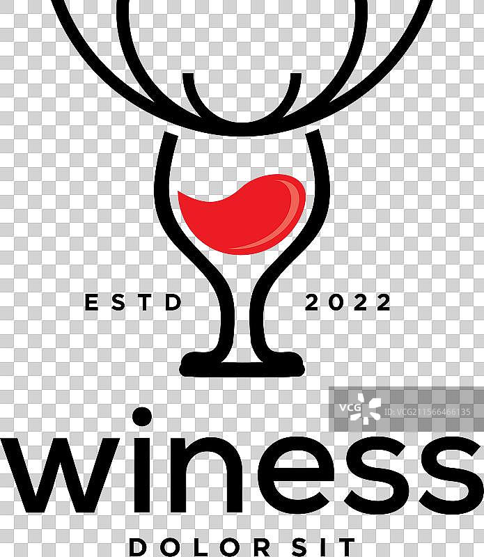 鹿角酒杯标志图片素材