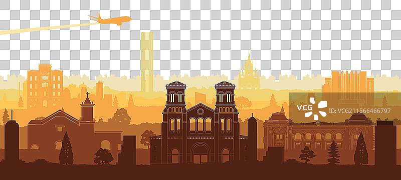 哥伦比亚著名地标剪影风格图片素材