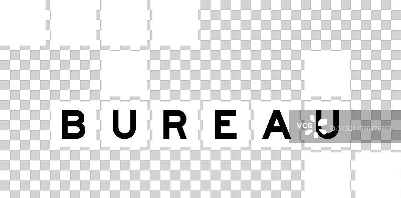 填字游戏中“bureau”一词的字母图片素材