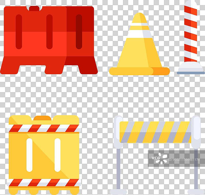 道路修复障碍物设置施工围栏图片素材