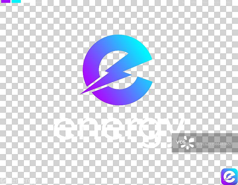带闪电的字母E企业风格单字母标志图片素材