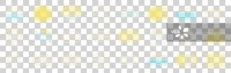 稻草 bale 图标集霓虹灯风格图片素材