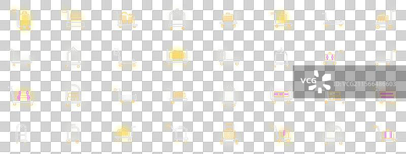 行李推车图标集霓虹灯风格图片素材