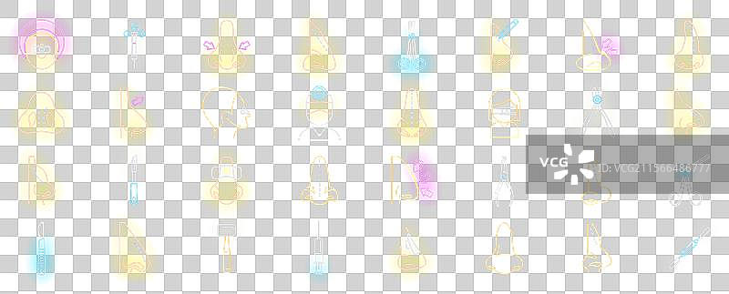 鼻整形图标集霓虹灯风格图片素材