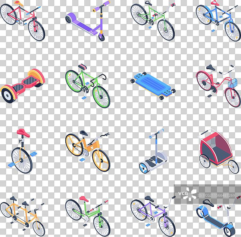 便捷的交通等距图标包图片素材