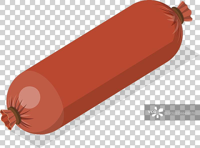 3D等距平面香肠和肉类的扁平图集图片素材