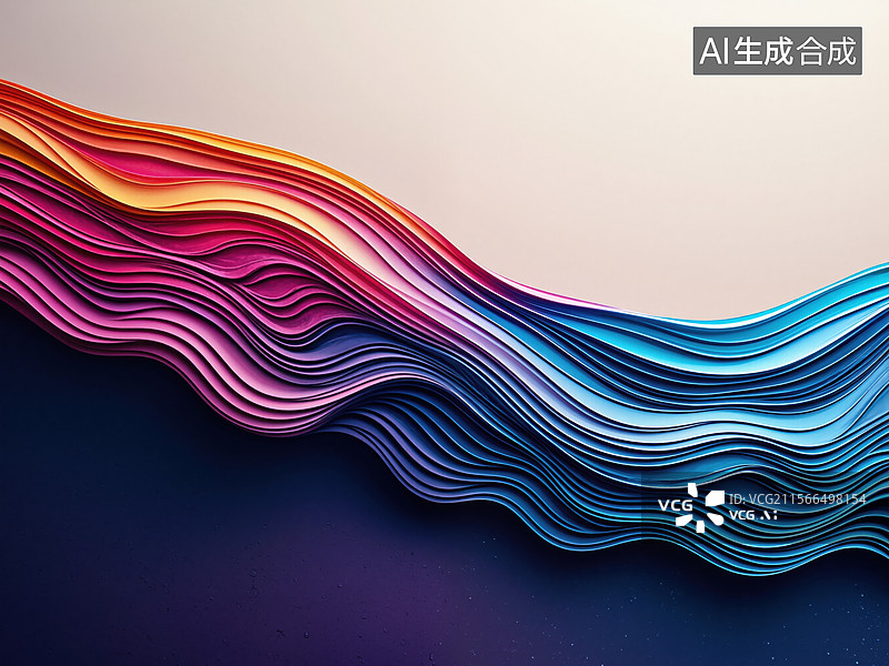 【AI数字艺术】彩色波浪艺术图片素材