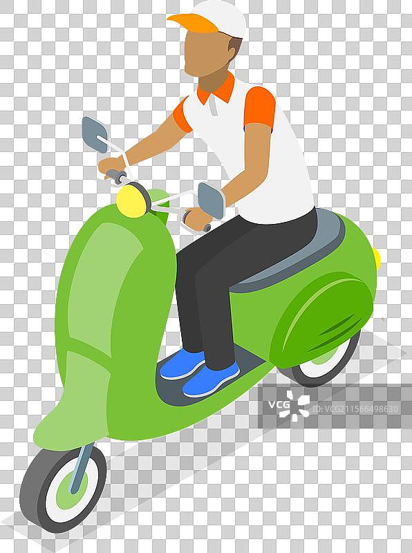 绿色能源的三维等距平面图图片素材