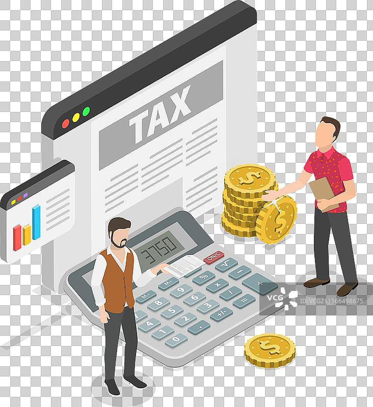 商务的三维等距平面图图片素材